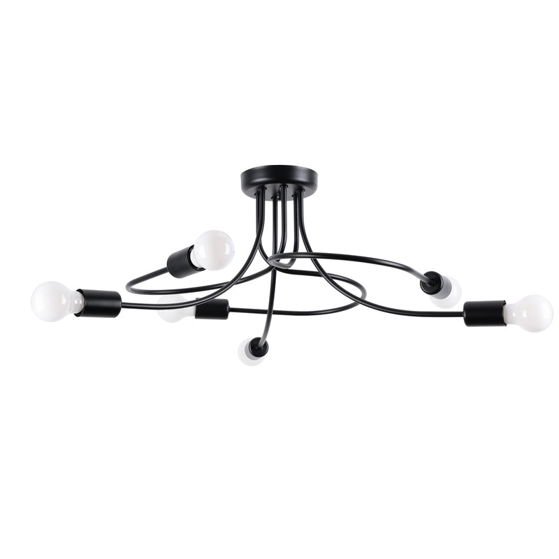 Chandelier Sollux Lighting Levar 6 E27 steel black