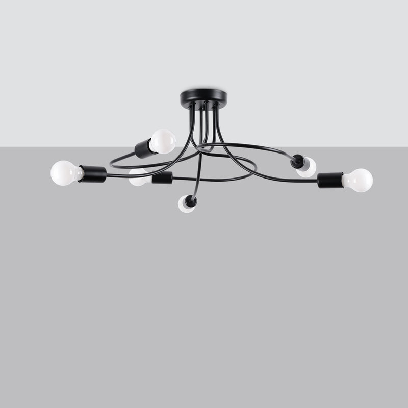 Chandelier Sollux Lighting Levar 6 E27 steel black