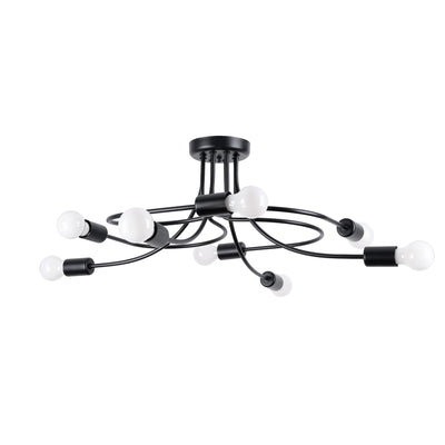 Chandelier Sollux Lighting Levar 8 E27 steel black