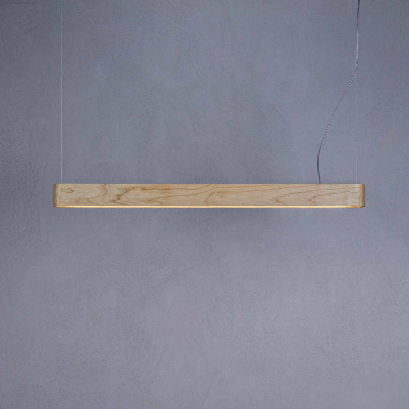 Lámpara colgante lineal Prandina TECA SUPERNATURAL S3 madera fresno LED