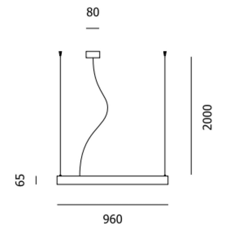 Lámpara colgante lineal Prandina TECA SUPERNATURAL S3 madera fresno LED