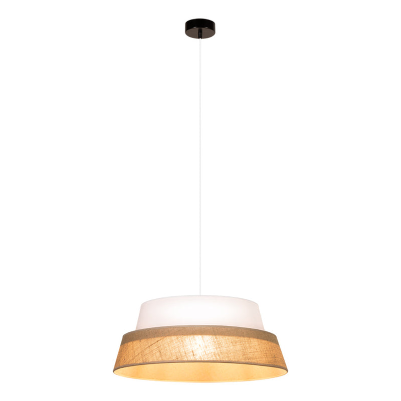 Jute Pendant Lamp 1xE27 Max.60W Black/Transparent PVC/White-Beige