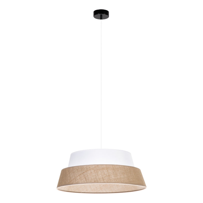 Jute Pendant Lamp 1xE27 Max.60W Black/Transparent PVC/White-Beige