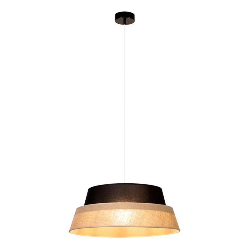 Jute Pendant Lamp 1xE27 Max.60W Black/Transparent PVC/Black-Beige