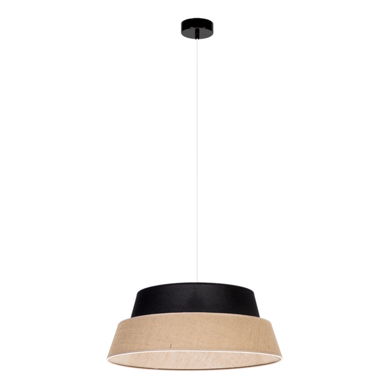 Jute Pendant Lamp 1xE27 Max.60W Black/Transparent PVC/Black-Beige