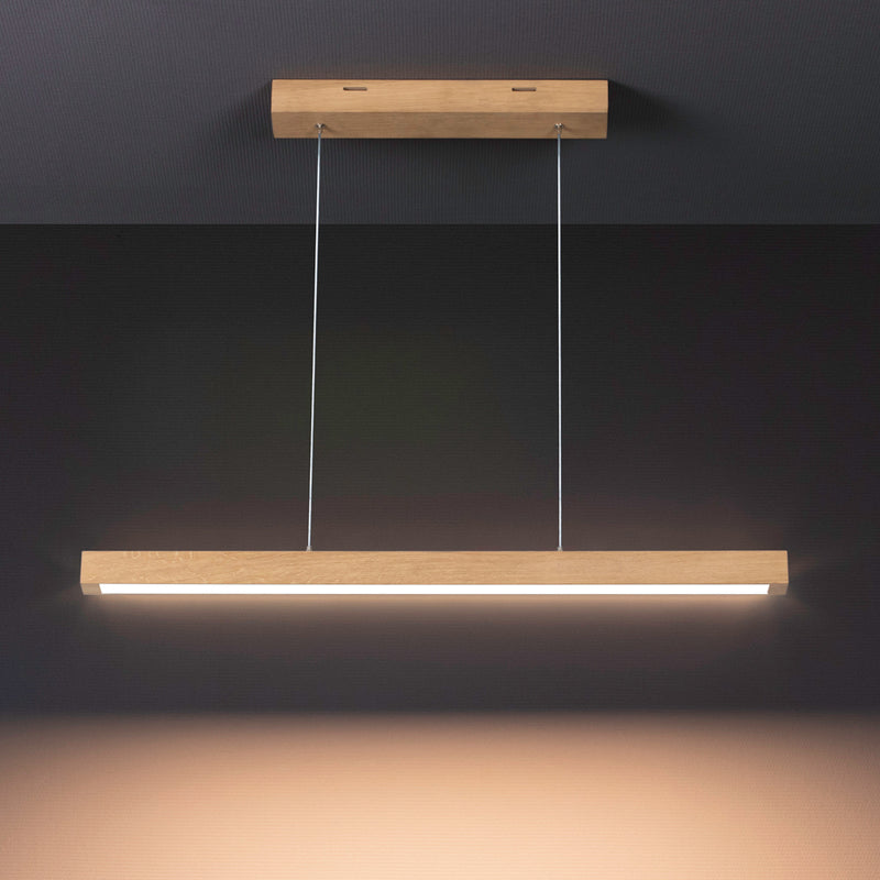 Smal Pendant Lamp 2xLED 24V Integrated 22.5W Oiled Oak/Transparent/Touch Dimmer