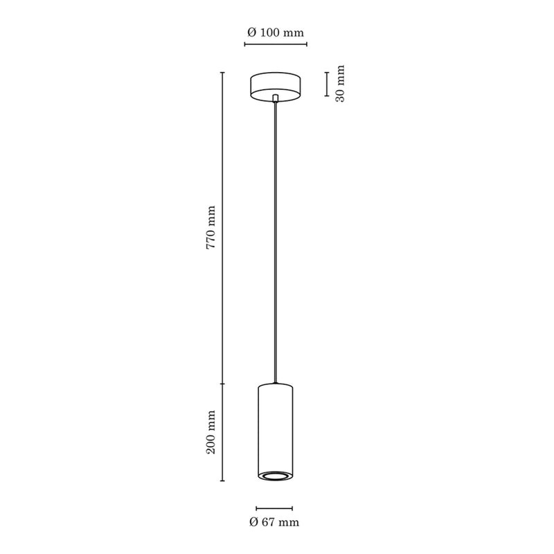 Pipe Pendant Lamp Incl. 1xGU10 LED 5W Oiled Oak/Dark Grey