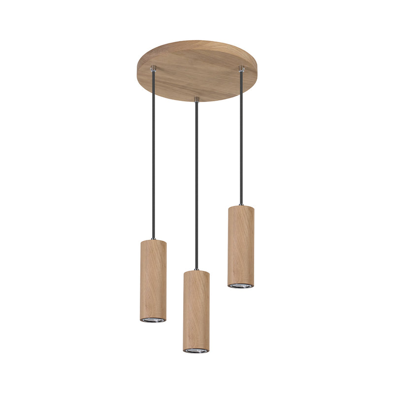 Pipe Pendant Lamp Incl. 3xGU10 LED 5W Oiled Oak/Dark Grey