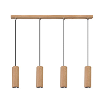 Pipe Pendant Lamp Incl. 4xGU10 LED 5W Oiled Oak/Dark Grey