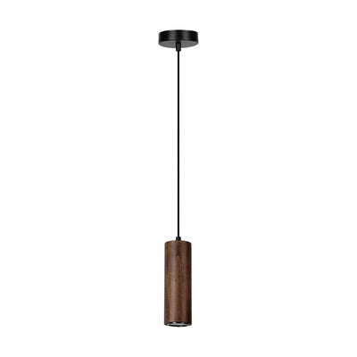 Pipe Pendant 1xGU10 Led 5W Black / Black PVC / Walnut