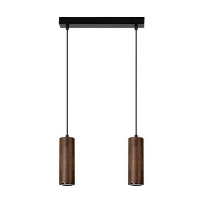 Pipe Pendant 2xGU10 Led 5W Black / Black PVC / Walnut