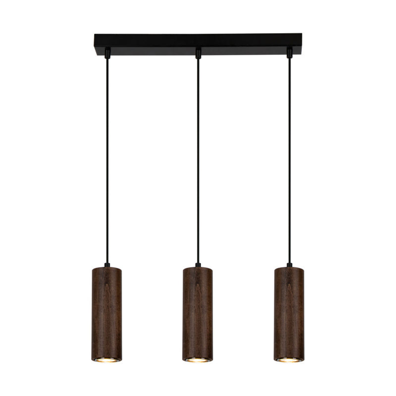 Pipe Pendant 3xGU10 Led 5W Black / Black PVC / Walnut