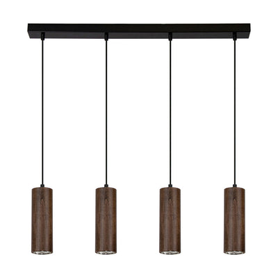 Pipe Pendant 4xGU10 Led 5W Black / Black PVC / Walnut