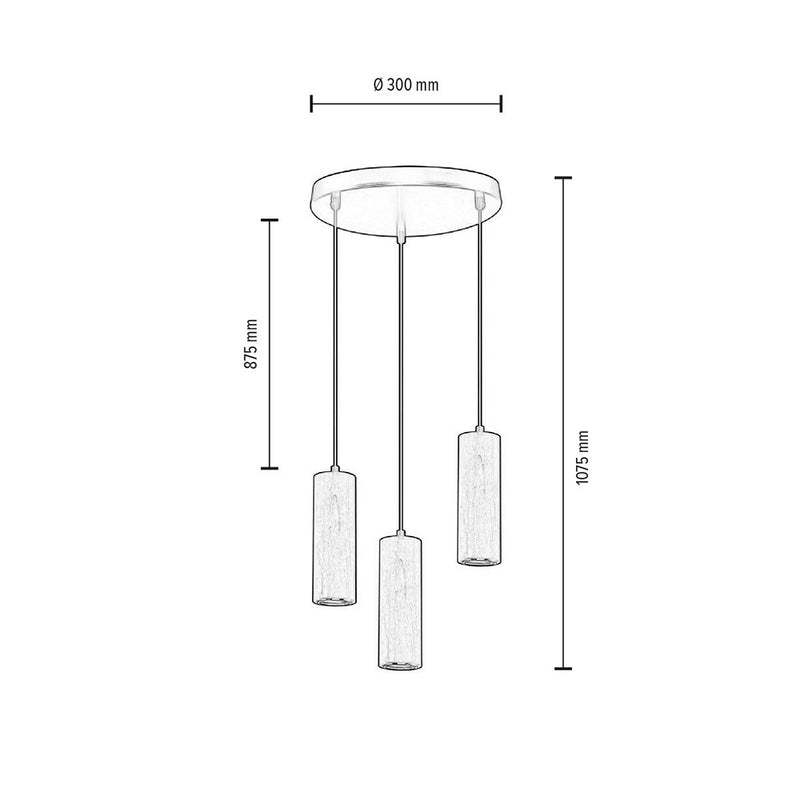 Pipe Pendant 2xGU10 Led 5W Black / Black PVC / Walnut