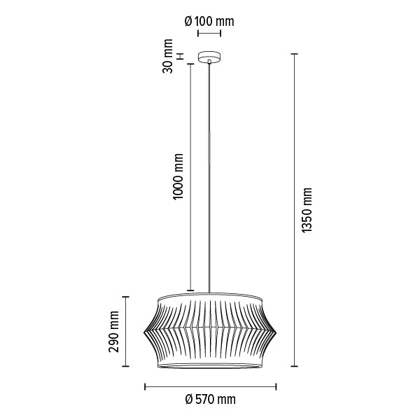 Britop Lighting Lotus 1L pendant lamp E27, D 57cm