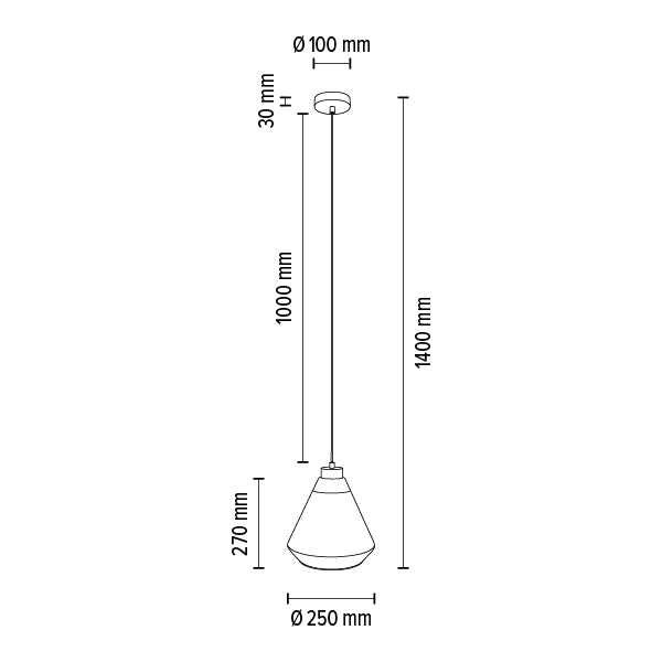 Britop Lighting Mistral 1L lámpara colgante E27, P 25cm