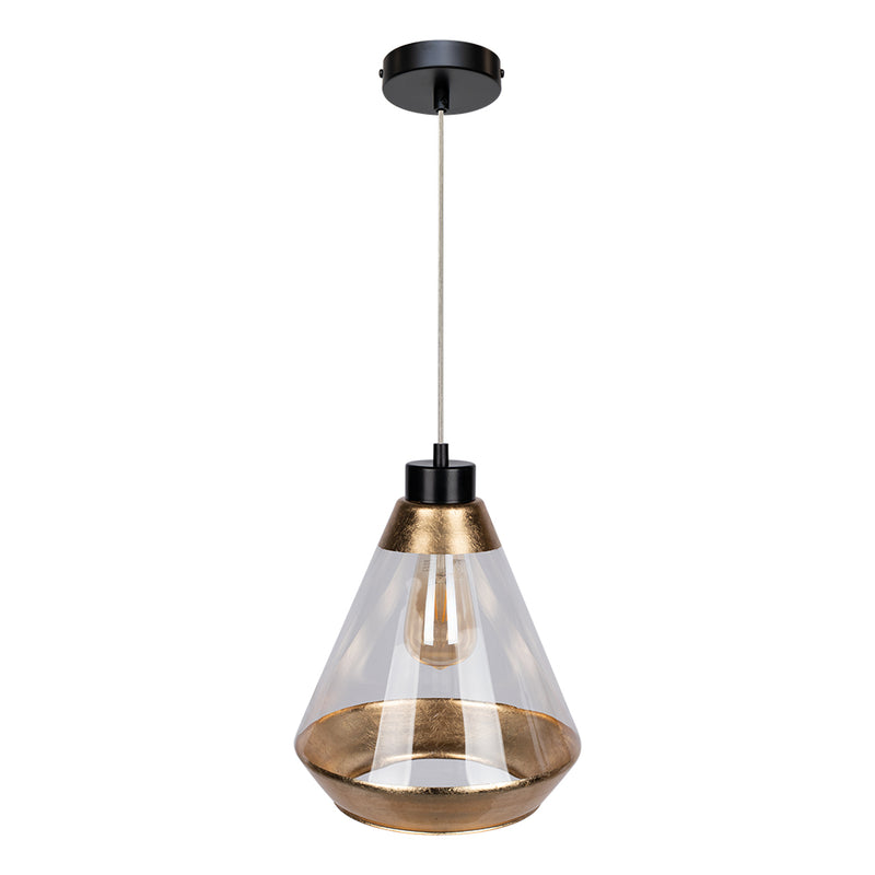 Mistral Pendant 3xE27 Max.60W Black/Transparent PVC/Gold/Transparent