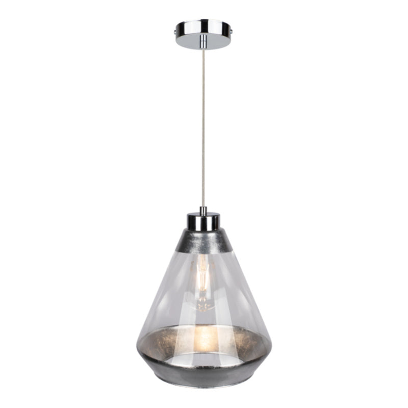 Mistral Pendant 1xE27 Max.60W Chrome/Transparent PVC/Silver/Transparent