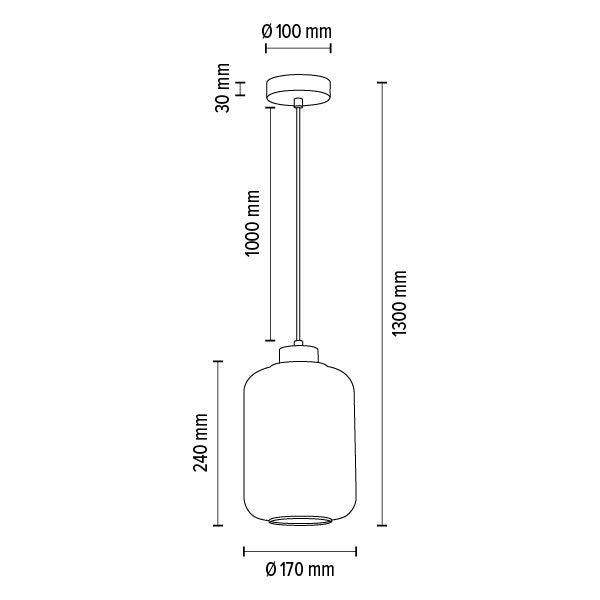 Lampada a sospensione Britop illuminazione Tarro 1L E27, D 17cm