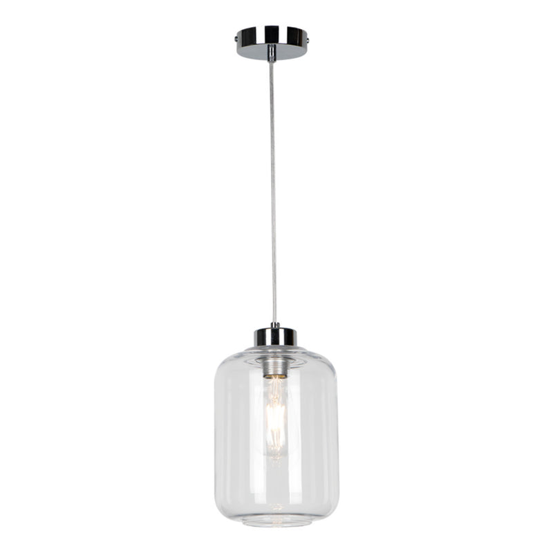 Tarro Pendant 1xE27 Max.60W Chrome/Transparent PVC/Transparent