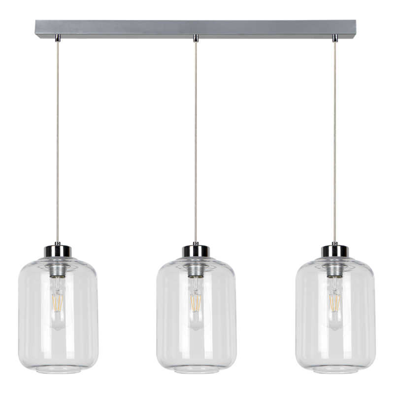 Lampadario a sospensione lineare Britop Lighting Tarro 3L E27, L 76cm