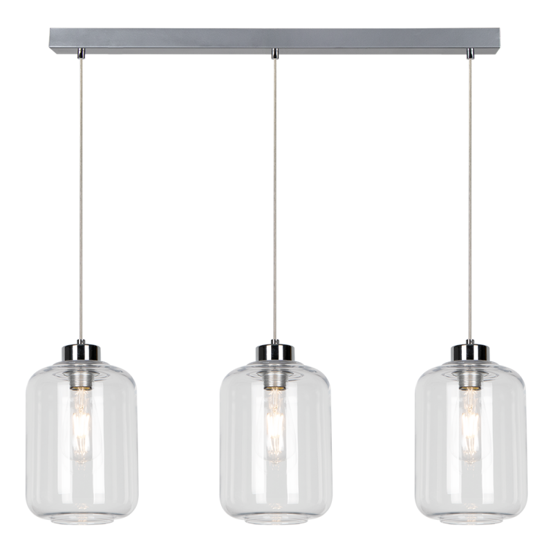 Lampadario a sospensione lineare Britop Lighting Tarro 3L E27, L 76cm