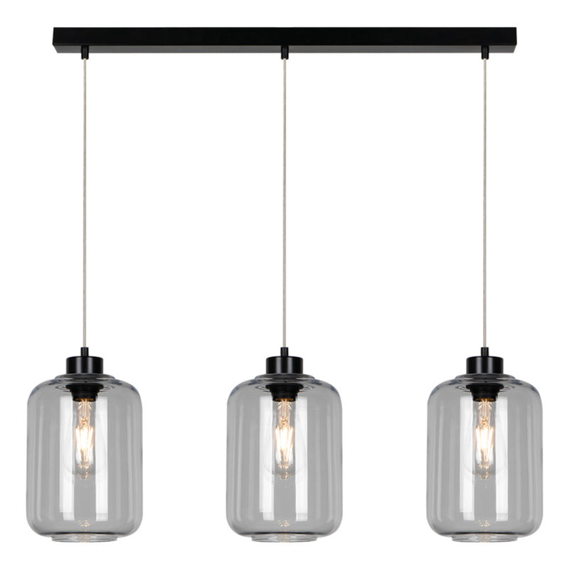 Tarro Pendant 3xE27 Max.60W Chrome/Transparent PVC/Transparent