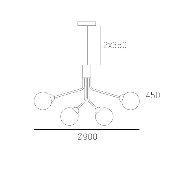 CosmoLight CAPE TOWN 12L chandelier G9, D 90cm