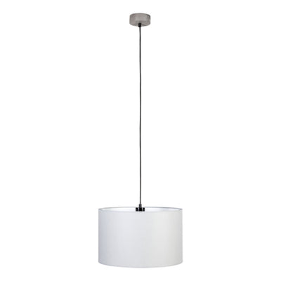 Grey Pendant Lamp 1xE27 60W Gray Stained Pine/Black/Gray