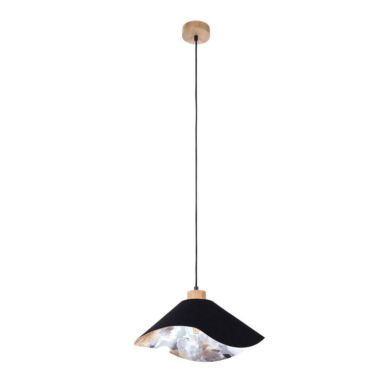 Hattu Pendant Lamp 1xE27 Max.40W Oiled Oak/Black/Black