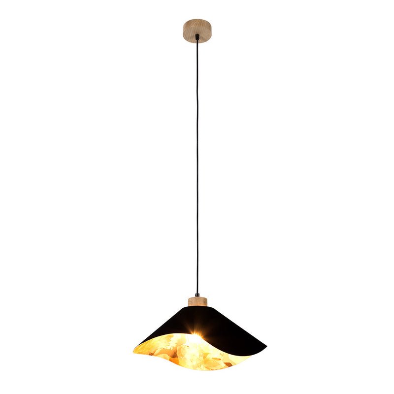 Hattu Pendant Lamp 1xE27 Max.40W Oiled Oak/Black/Black