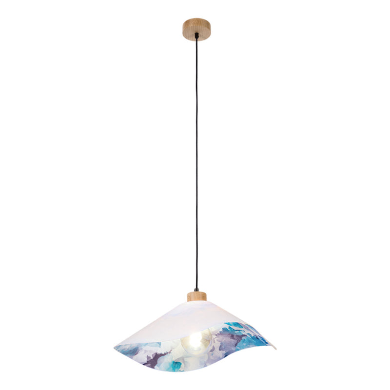 Hattu Floral Pendant 1xE27 Max.40W Oiled Oak/Black/Black-Multicolor