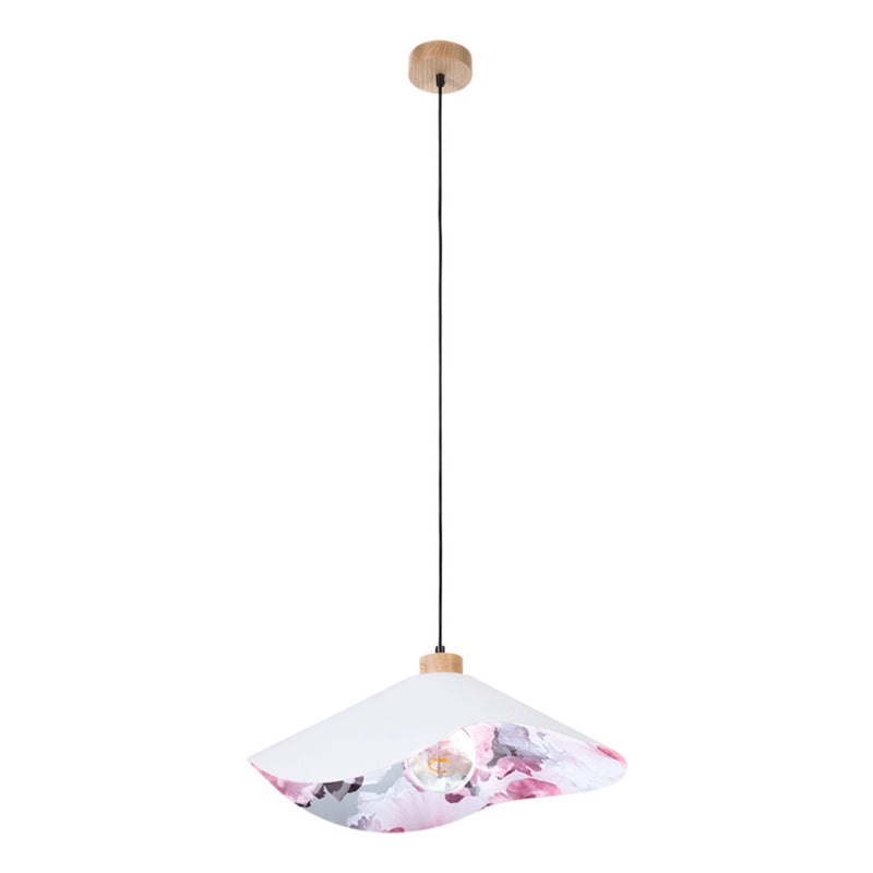 Hattu Floral Pendant 1xE27 Max.40W Oiled Oak/Black/Black-Multicolor