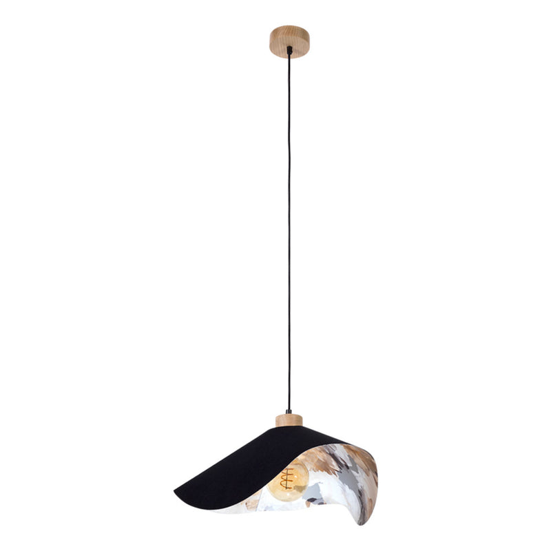 Hattu Pendant Lamp 1xE27 Max.40W Oiled Oak/Black/Black