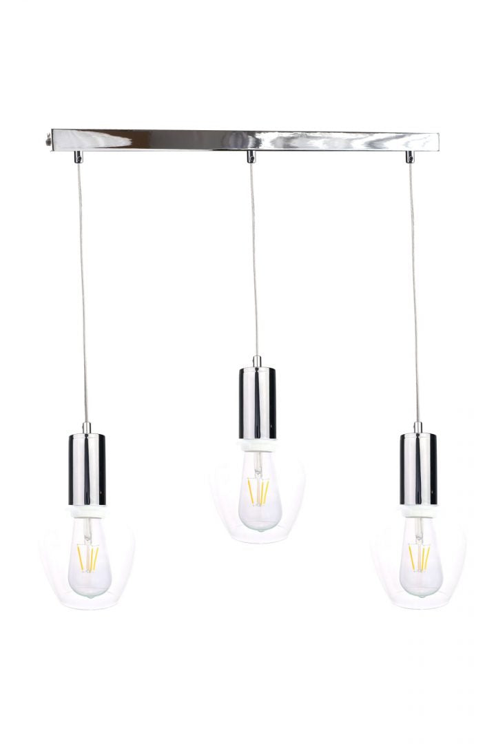 Keter Lighting Verre 3L linear suspension pendant lamp E27 H 100.0cm