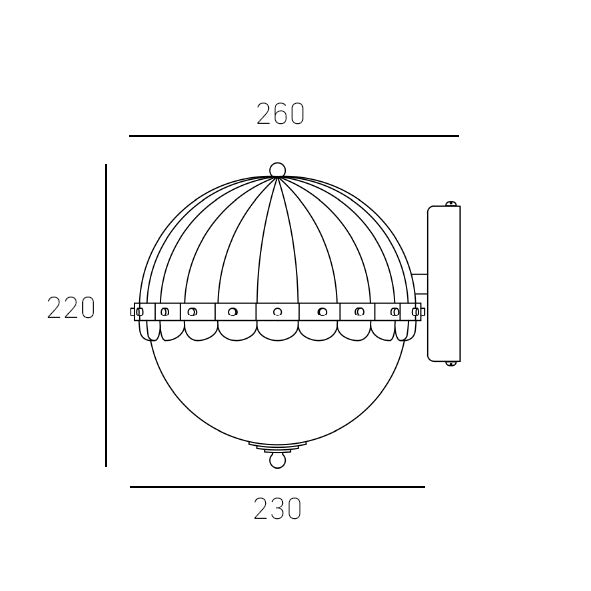 CosmoLight PRALINES 1L wall sconce lamp E27, D 22cm