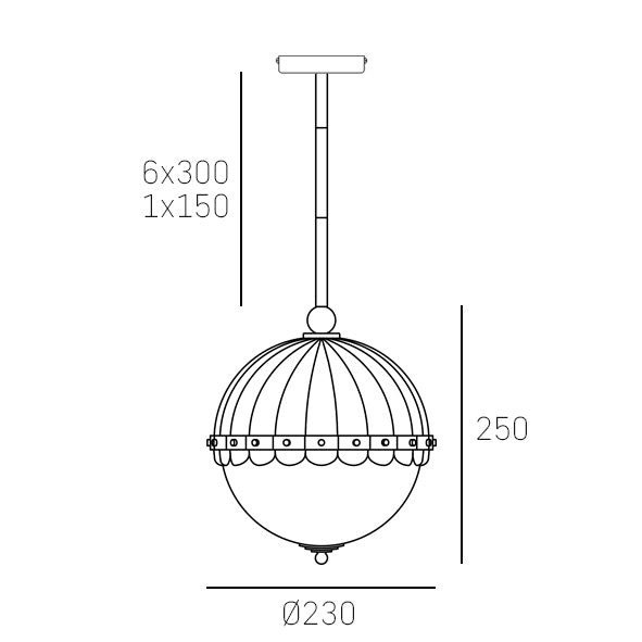 CosmoLight PRALINES 1L pendant lamp E27, D 22cm