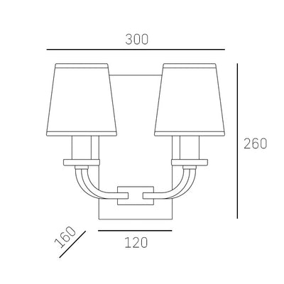 CosmoLight NEW YORK 1 2L wall sconce lamp E14