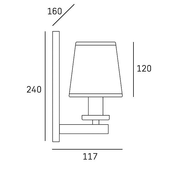 CosmoLight LONDON 1L wall sconce lamp E14