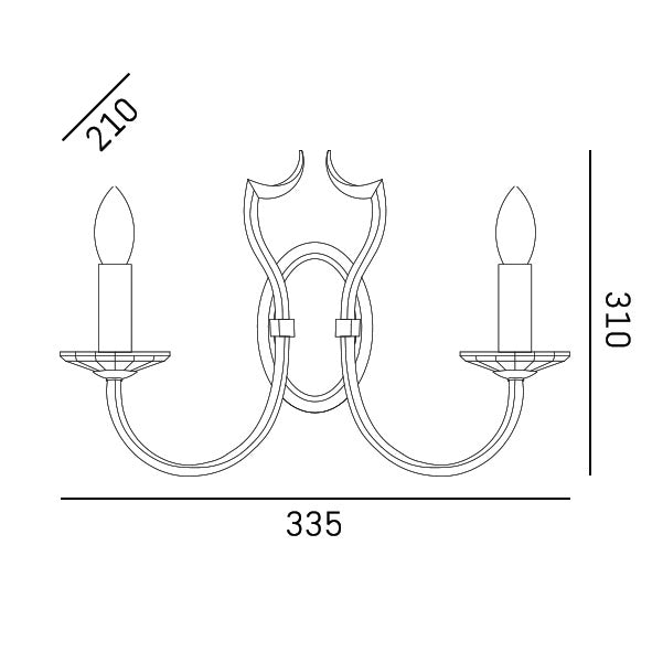 CosmoLight RIGA 2L wall sconce lamp E14