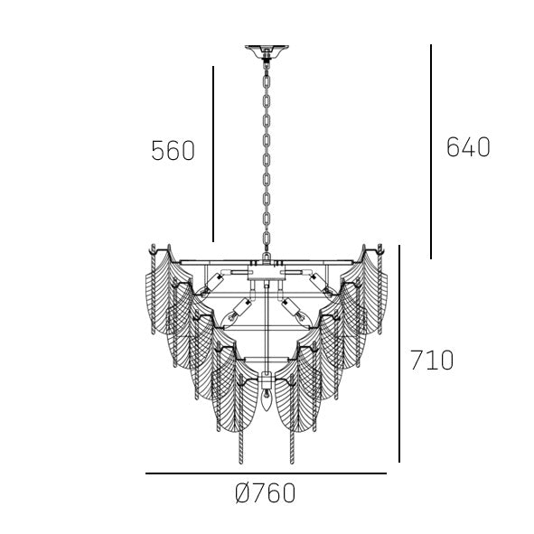 CosmoLight PALERMO 21L chandelier E14, D 76cm