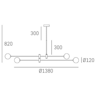 CosmoLight CAPE TOWN 4L chandelier G9, D 140cm