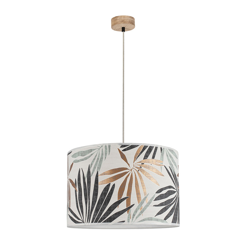 Hoja Pendant Lamp 1xE27 Max.60W Oiled Oak/Transparent PVC/Multicolor