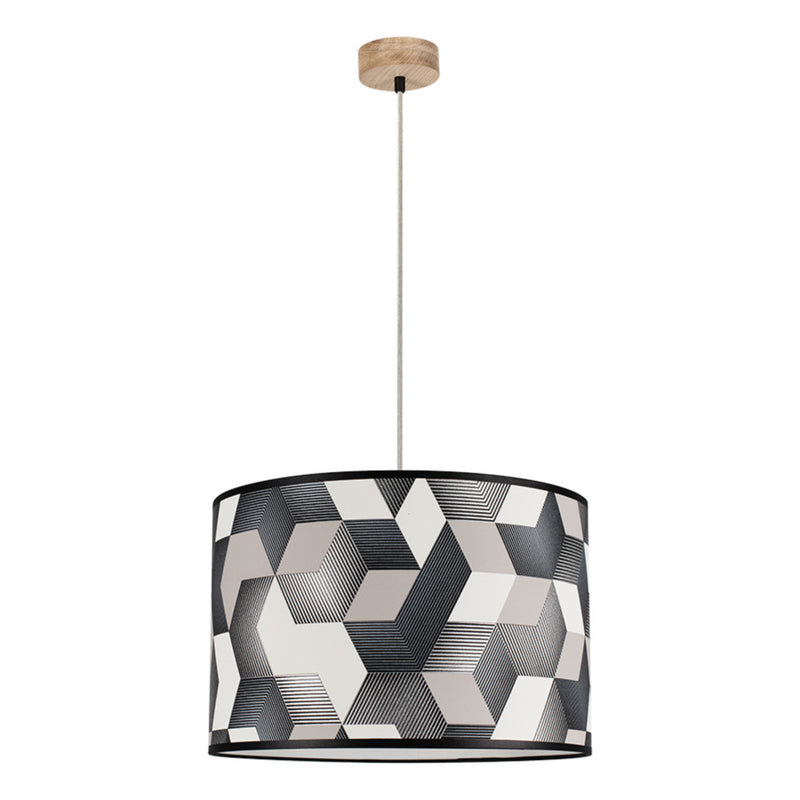 Espacio Pendant Lamp 1xE27 Max.60W Oiled Oak/Transparent PVC/Multicolor