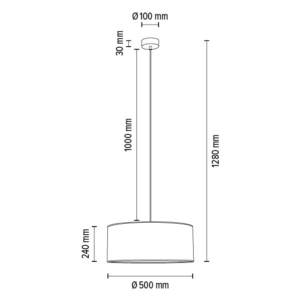 Britop Lighting Punto 1L lámpara colgante E27, P 40-50cm