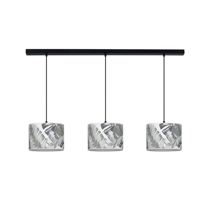 Madera Pendant Lamp 3xE27 Max.40W Black/Transparent PVC Cable/Gray-Green FSC Wallpaper