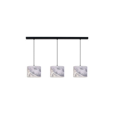 Lobos Pendant Lamp 3xE27 Max.40W Black/Transparent PVC Cable/Gray-Blue FSC Wallpaper