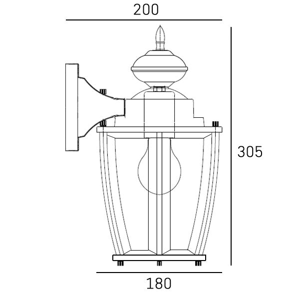 CosmoLight NUUK 1L outdoor wall lamp E27, H 30cm
