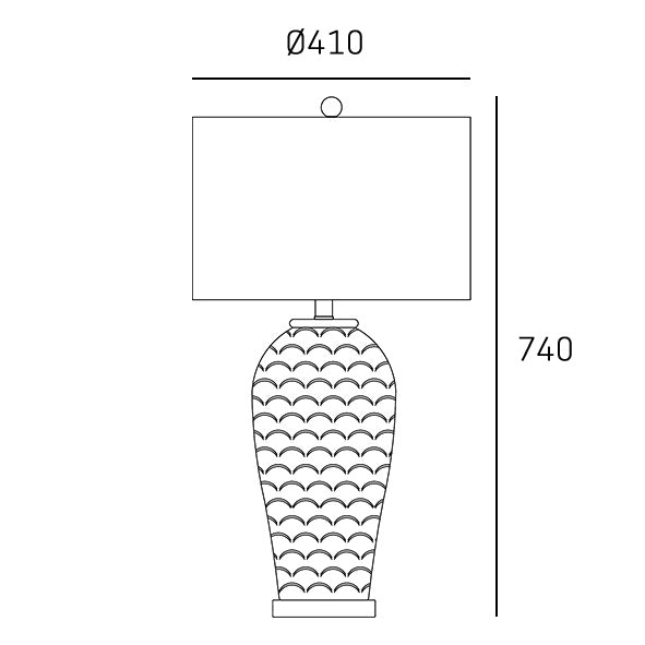 CosmoLight MURCIA 1L table lamp E27, H 74cm