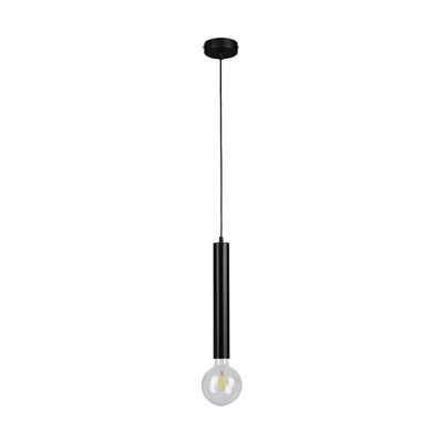 Barrel Pendant Lamp 1xE27 Max.60W Black/Black/Black PVC